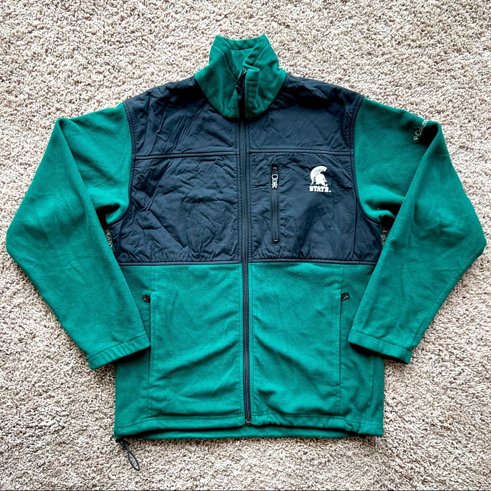 Men’s Columbia Michigan State Full Zip  | Size: M  | Green / Black